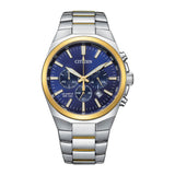 Citizen Chronograph Blue Dial Silver Stainless Steel Strap Men Watch AN8176-52L