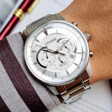 Citizen Chronograph Silver Stainless Steel Strap Men Watch AN8190-51A