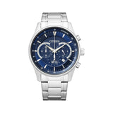 Citizen Chronograph Blue Dial Silver Stainless Steel Strap Men Watch AN8190-51L