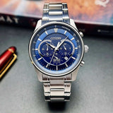 Citizen Chronograph Blue Dial Silver Stainless Steel Strap Men Watch AN8190-51L