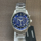 Citizen Chronograph Blue Dial Silver Stainless Steel Strap Men Watch AN8190-51L