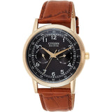 Citizen Eco-Drive Corso Brown Leather Strap Men Watch AO9003-08E