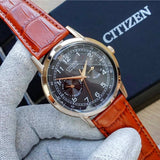 Citizen Eco-Drive Corso Brown Leather Strap Men Watch AO9003-08E