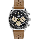 Adidas Master Originals Chronograph Brown Leather Strap Men Watch AOFH23576