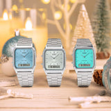 Casio General Turquoise Dial Silver Stainless Steel Strap Unisex Watch AQ-230A-2A2DMQ-P