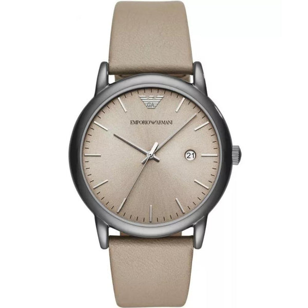 Emporio Armani Analog Gray Dial Taupe Leather Men's Watch AR11116P