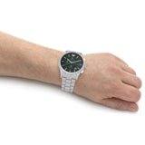 Emporio Armani Chronograph Green Dial Silver Stainless Steel Strap Men Watch AR11529