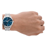 Emporio Armani Blue Dial Silver Stainless Steel Strap Men Watch AR11541