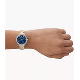 Emporio Armani Blue Dial Two-Tone Stainless Steel Strap Women Watch AR11576