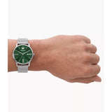 Emporio Armani Green Dial Silver Milanese Strap Men Watch AR11578