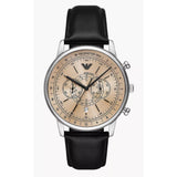 Emporio Armani Chronograph Black Leather Strap Men Watch AR11634