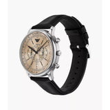 Emporio Armani Chronograph Black Leather Strap Men Watch AR11634