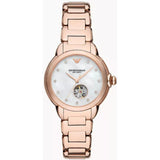 Emporio Armani Rose Gold Stainless Steel Strap Women Watch AR60072