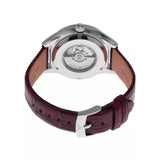 Emporio Armani Silver Dial Red Leather Strap Women Watch AR60075