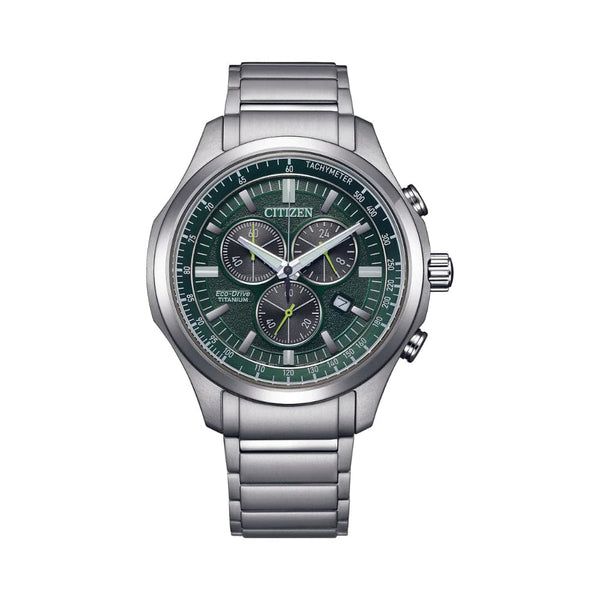 Citizen Chronograph GMT Eco-Drive Green Dial Men's Watch AT2530-85X