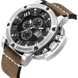 Infantry Chronograph Brown Leather Strap Men Watch AVR-002-CHR-01