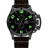 Infantry Chronograph Brown Leather Strap Men Watch AVR-002-CHR-01