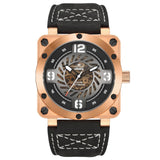 Infantry Aviateur The Skeleton Falcon Black Leather Strap Men Watch AVR-003-SKL-02