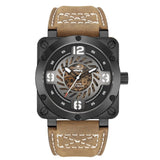 Infantry Aviateur The Skeleton Falcon Brown Leather Strap Men Watch AVR-003-SKL-03