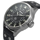 Infantry Aviateur Black Dial Leather Strap Men Watch AVR-004-BLK-L