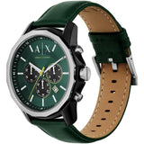 Armani Exchange Green Dial Leather Strap Men Watch AX1741