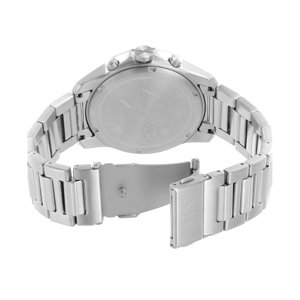 Armani Exchange Hub Chronograph Watch Silver Stainless AX1 H2 Strap Men – Steel