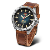 Vostok Europe Almaz Automatic Blue Dial Brown Leather Strap Men's Watch NH35-320A678-L