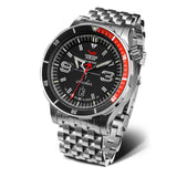 Vostok Europe Anchar Automatic Black Silicone & Silver Stainless Steel Strap Men's Watch NH35-510A587-BS