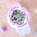 Casio Baby-G Digital-Analogue Purple Resin Strap Women Watch BA-110XPM-6ADR-P