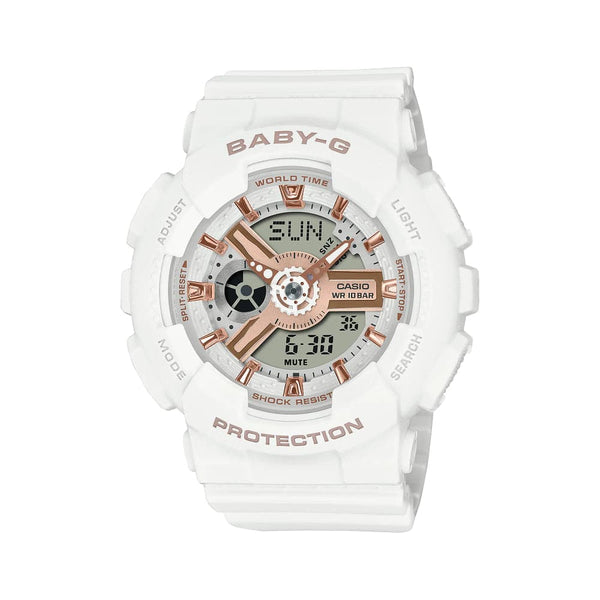 Casio Baby-G White Resin Strap Women Watch BA-110XRG-7ADR-P