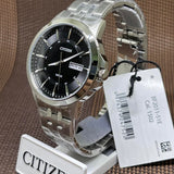 Citizen Quartz Analog Black Dial Silver Stainless Steel Strap Men Watch BF2011-51E