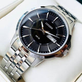 Citizen Quartz Analog Black Dial Silver Stainless Steel Strap Men Watch BF2011-51E