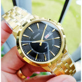 Citizen Black Dial Gold Stainless Steel Strap Men Watch BF2013-56E