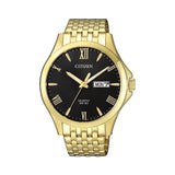 Citizen Black Dial Gold Stainless Steel Strap Men Watch BF2022-55H