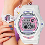 Casio Baby-G Digital White Resin Strap Women Watch BG-169PB-7DR