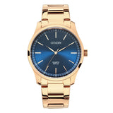 Citizen Blue Dial Rose Gold Stainless Steel Strap Men Watch BH5003-51L