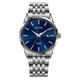 CITIZEN BI5000-87L BLUE DIAL STAINLESS STEEL BRACELET STRAP MEN'S WATCH