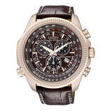 Citizen Eco-drive Perpetual Calendar Chronograph Brown Leather Strap Men Watch BL5403-03X