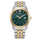 Citizen Eco-Drive Green Dial Two-Tone Stainless Steel Strap Men Watch BM7339-89X