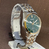 Citizen Eco-Drive Green Dial Two-Tone Stainless Steel Strap Men Watch BM7339-89X