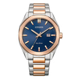 Citizen Eco-Drive Blue Dial Tow-Tone Stainless Steel Strap Men Watch BM7606-84L