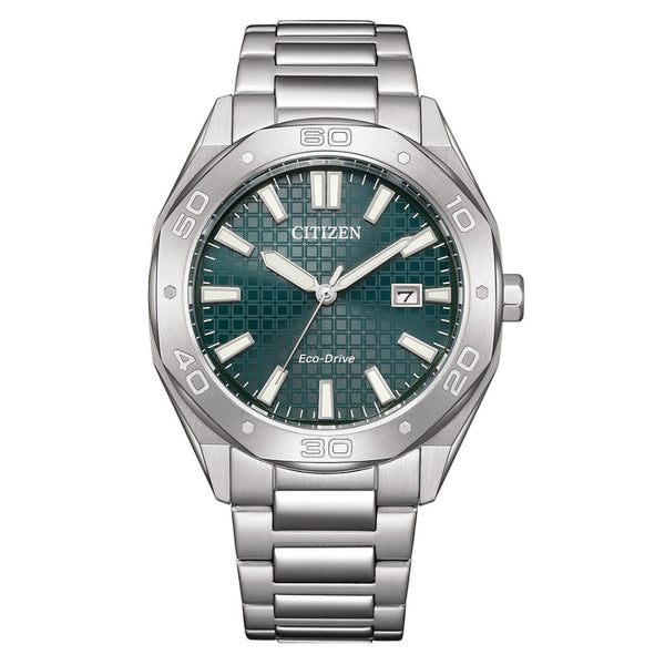 Citizen Eco-Drive Green Dial Stainless Steel Strap Men Watch BM7630-80X