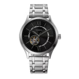 Fossil Fenmore Black Dial Silver Stainless Steel Strap Men Watch BQ2648P