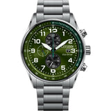 Citizen Eco-Drive Green Dial Silver Stainless Steel Strap Men Watch CA0770-72X