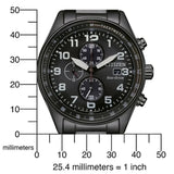 Citizen Eco-Drive Chronograph Black Stainless Steel Strap Men Watch CA0775-79E