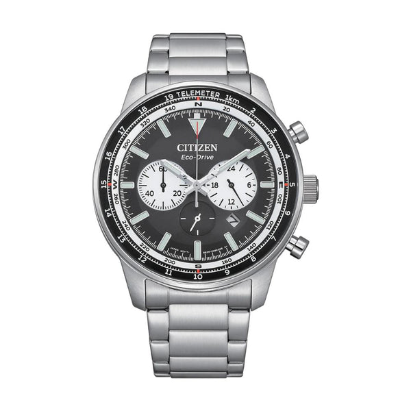 Citizen Aviator Chrono Eco-Drive Black Dial Stainless Steel Men's Watch CA4500-91E