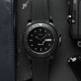 Blackfin - CWH Collective Day and Date Display PVD Black Stainless Steel Rubber Strap Diver’s Watch CH-MOD-M16