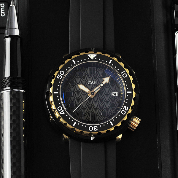 Tidal Sentinel - Black Rubber Strap Men Watch CH-MOD-M35