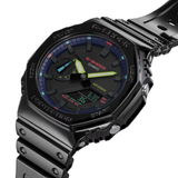 Casio G-Shock Black Glossy Resin Strap 200 Meter World Time Watch GA-2100RGB-1ADR