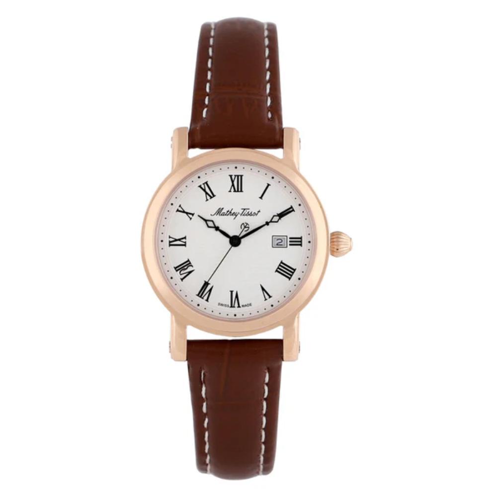 Mathey-Tissot City Leather Collection Stainless Steel Women's Watch